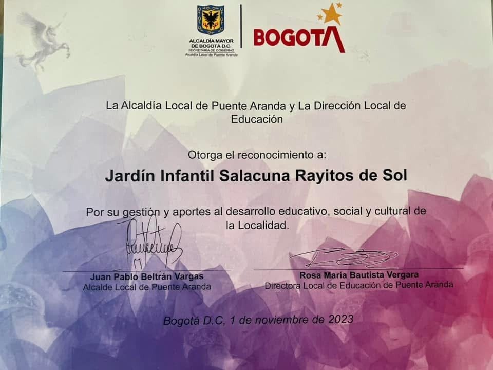 Reconocimiento Alcaldía Local de Puente Aranda y DILE